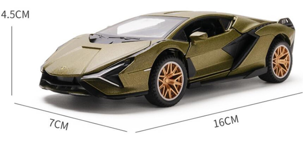 1:32 Lamborghini Sian FKP 37 Diecast Car Model (Black/Gold/Blue/Red)