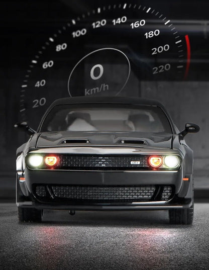 1:32 Dodge Challenger SRT Hellcat Diecast Car Model (Black/White/Red/Police)