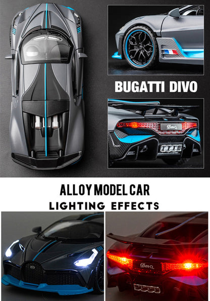 1:32 Bugatti Divo Diecast Car Model (Gray/Blue/Red)