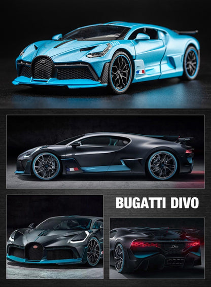 1:32 Bugatti Divo Diecast Car Model (Gray/Blue/Red)