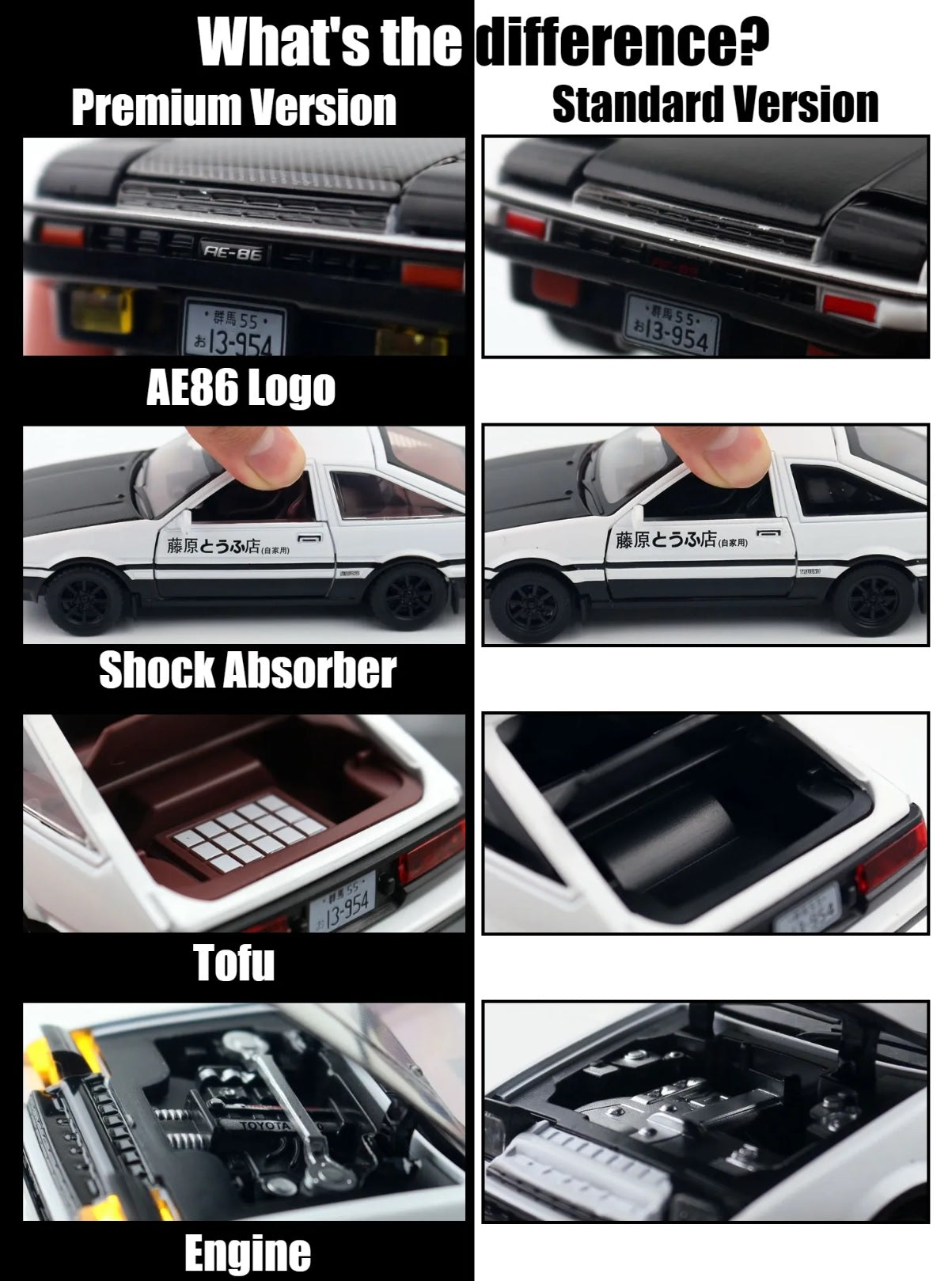 1:32 Toyota Sprinter Trueno AE86 Diecast Car Model (Standard/Premium)