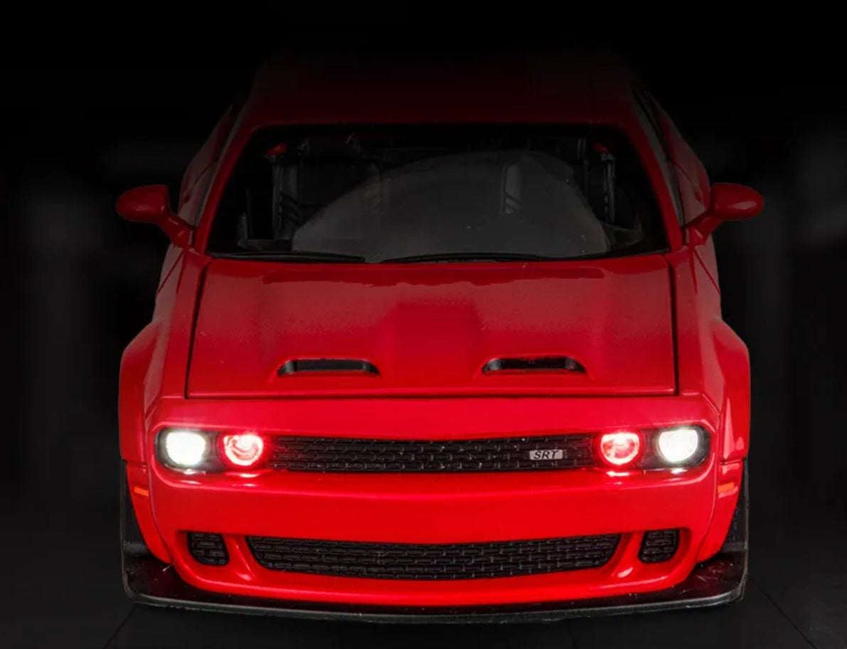 1:32 Dodge Challenger SRT Hellcat Diecast Car Model (Black/White/Red/Police)
