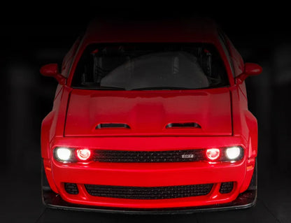 1:32 Dodge Challenger SRT Hellcat Diecast Car Model (Black/White/Red/Police)