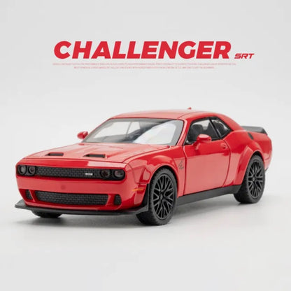 1:32 Dodge Challenger SRT Hellcat Diecast Car Model (Black/White/Red/Police)