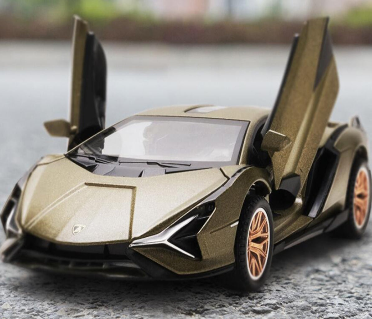1:32 Lamborghini Sian FKP 37 Diecast Car Model (Black/Gold/Blue/Red)