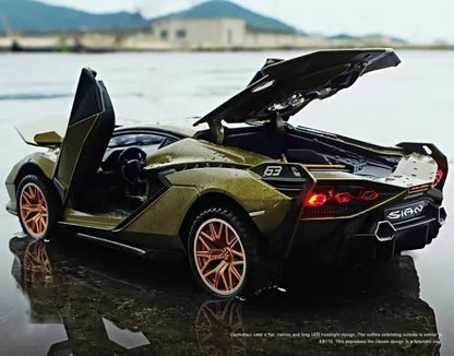 1:32 Lamborghini Sian FKP 37 Diecast Car Model (Black/Gold/Blue/Red)