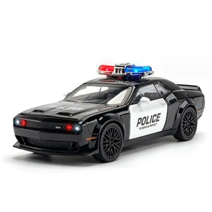 1:32 Dodge Challenger SRT Hellcat Diecast Car Model (Black/White/Red/Police)