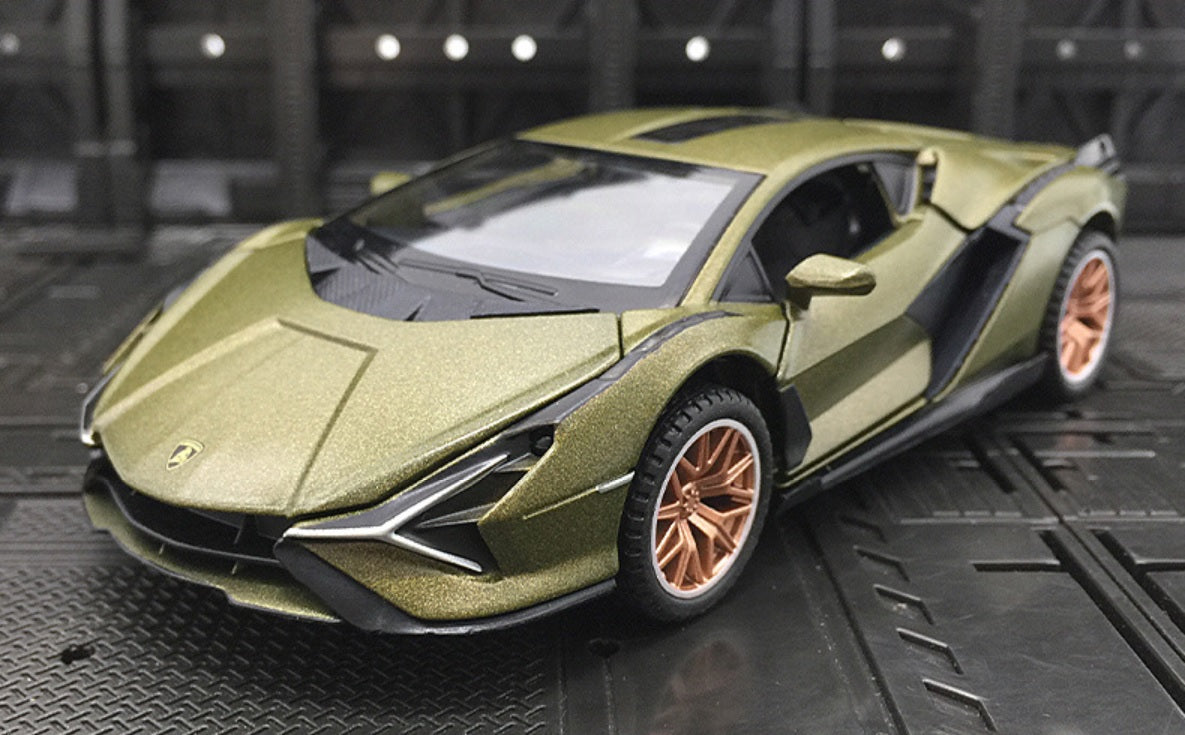 1:32 Lamborghini Sian FKP 37 Diecast Car Model (Black/Gold/Blue/Red)