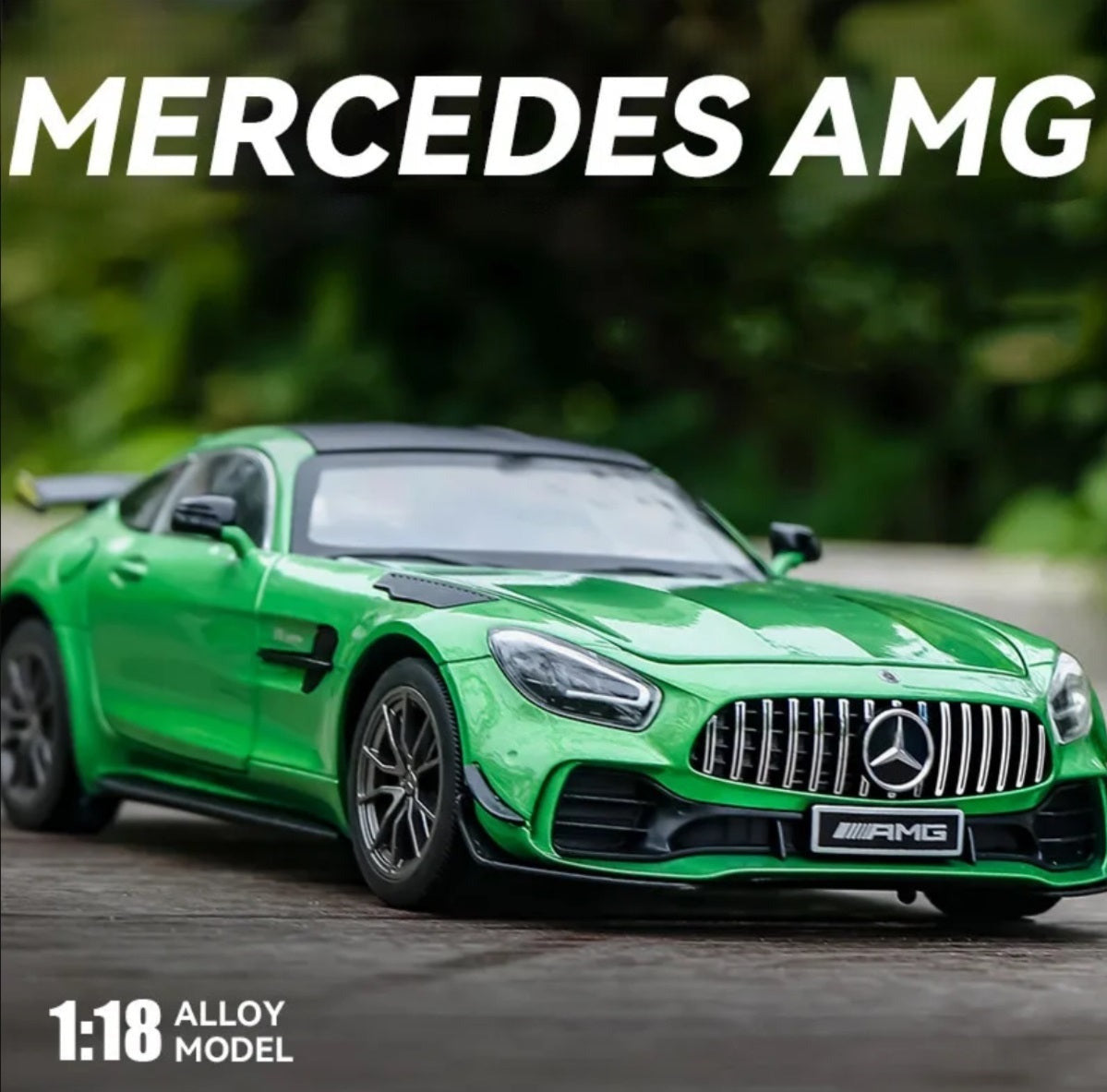 1:18 Mercedes Benz AMG GT R Diecast Car Model (Green/Black)