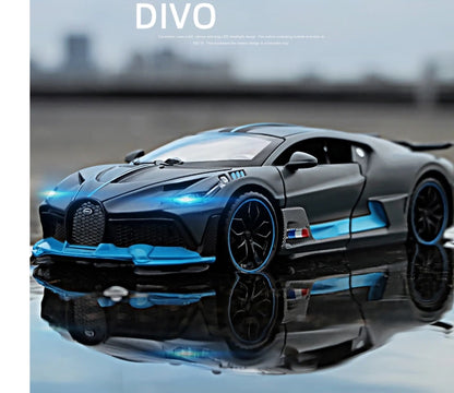 1:32 Bugatti Divo Diecast Car Model (Gray/Blue/Red)