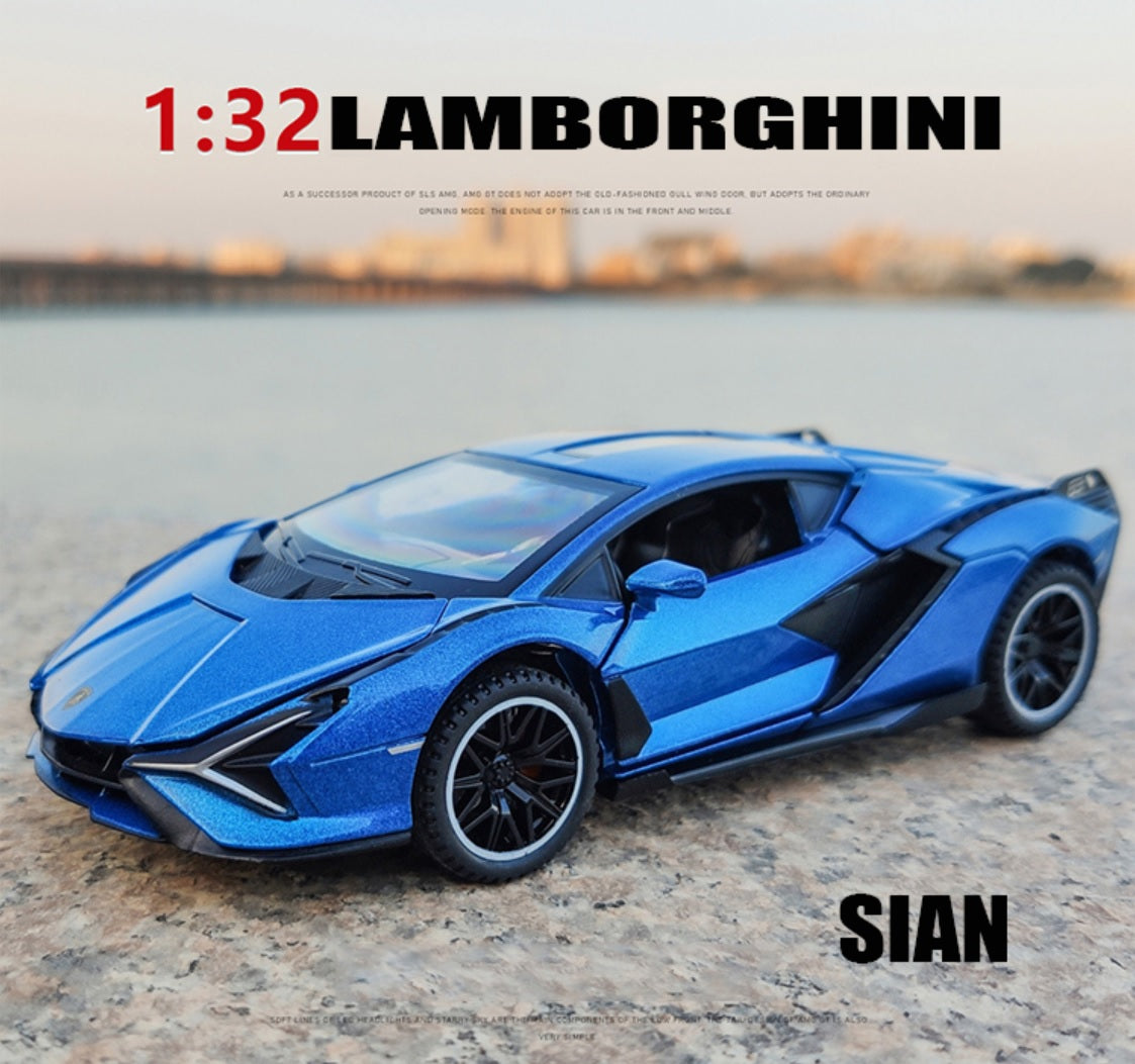 1:32 Lamborghini Sian FKP 37 Diecast Car Model (Black/Gold/Blue/Red)