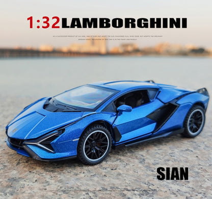1:32 Lamborghini Sian FKP 37 Diecast Car Model (Black/Gold/Blue/Red)