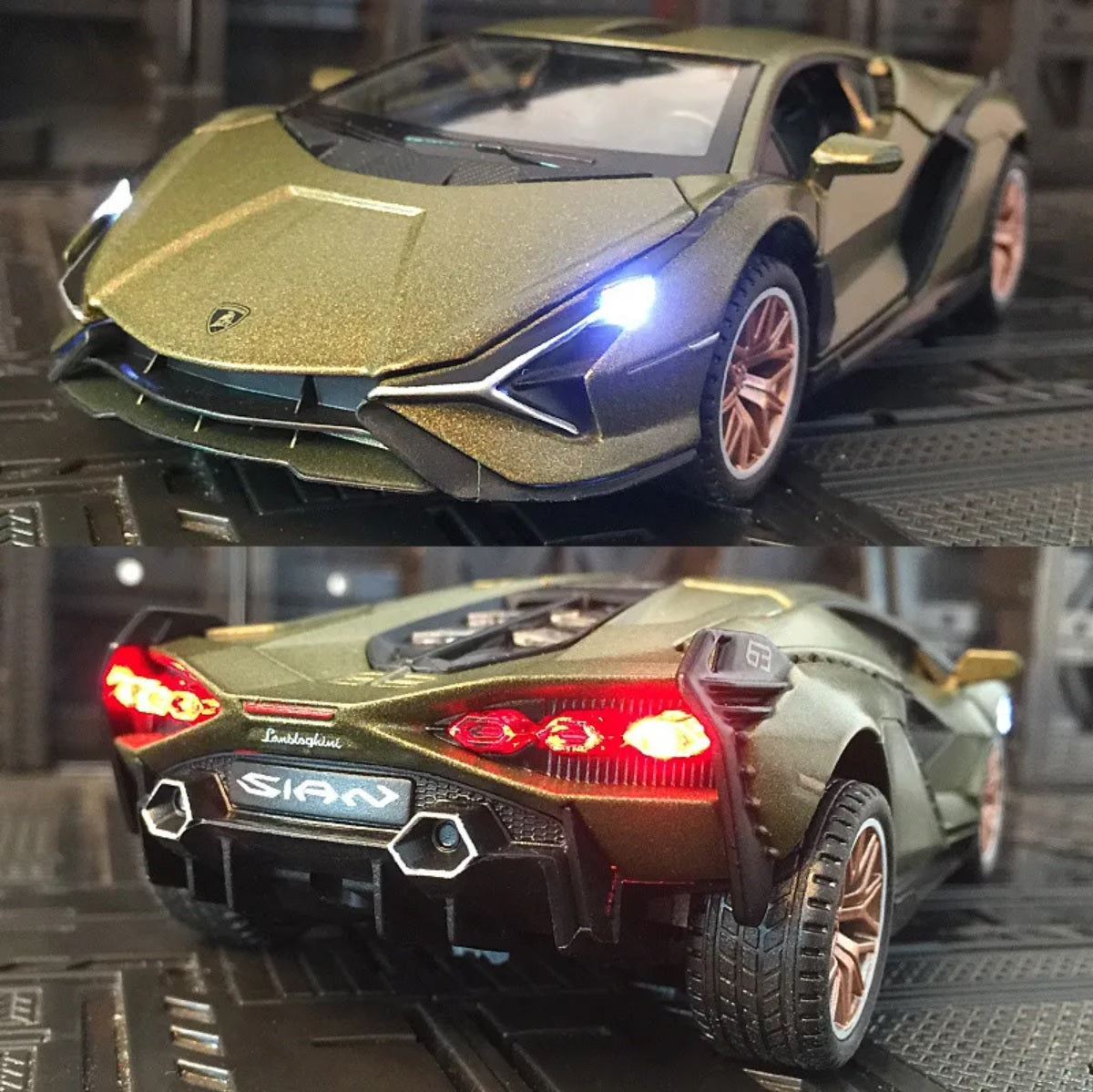 1:32 Lamborghini Sian FKP 37 Diecast Car Model (Black/Gold/Blue/Red)