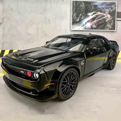 1:32 Dodge Challenger SRT Hellcat Diecast Car Model (Black/White/Red/Police)