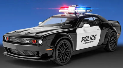 1:32 Dodge Challenger SRT Hellcat Diecast Car Model (Black/White/Red/Police)