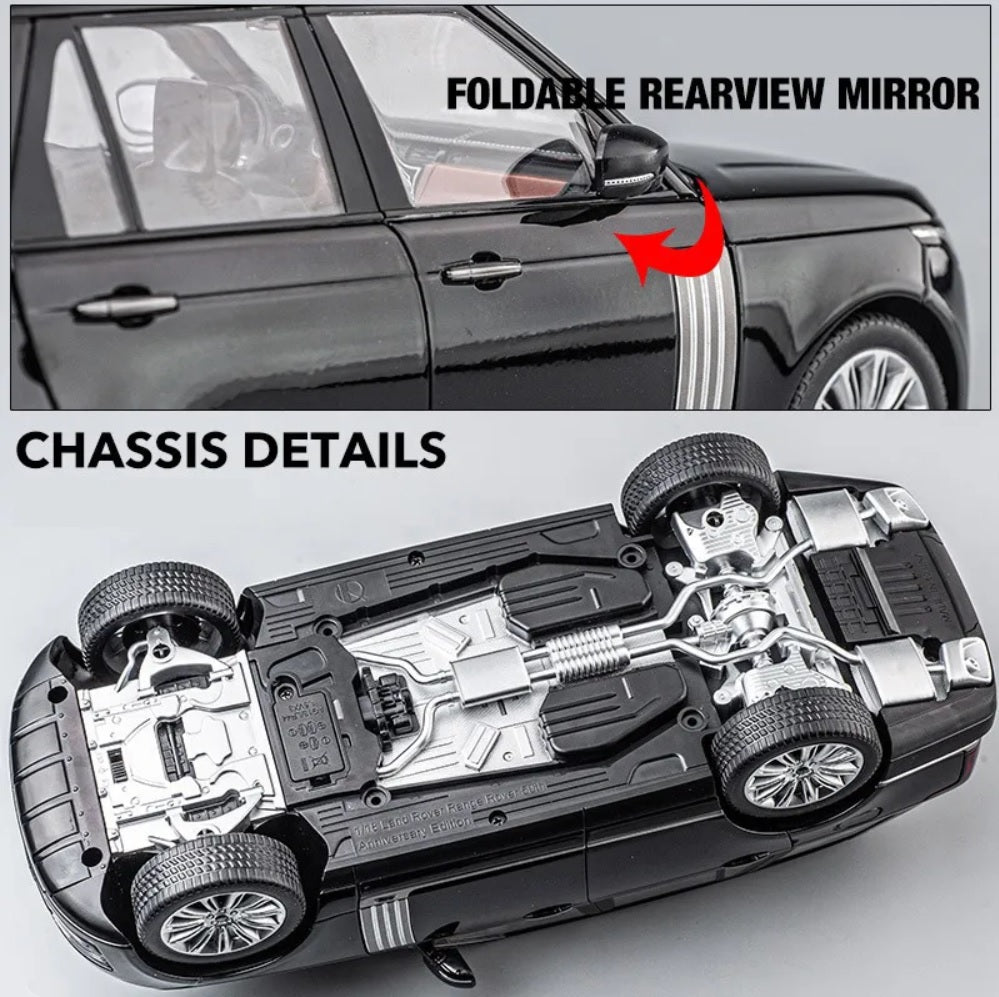 1:18 Range Rover 50th Anniversary Edition Diecast Car Model (Black/White/Red)