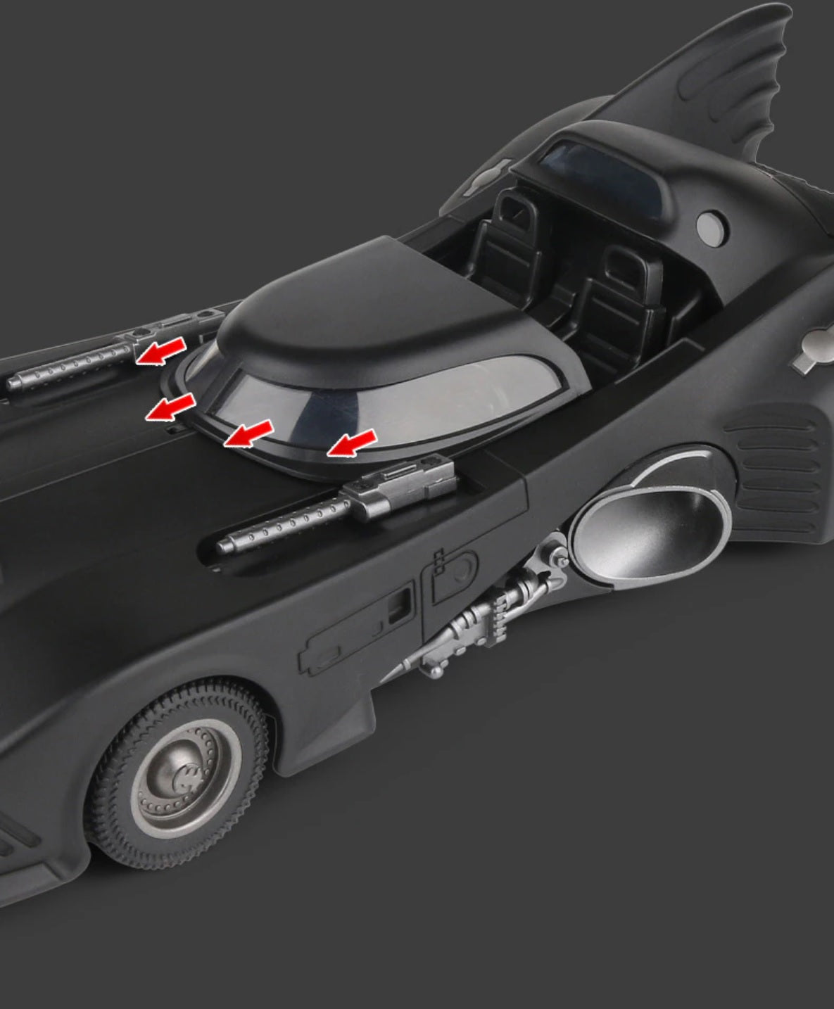 1:18 Batman Chariot 1989 Batmobile Diecast Car Model