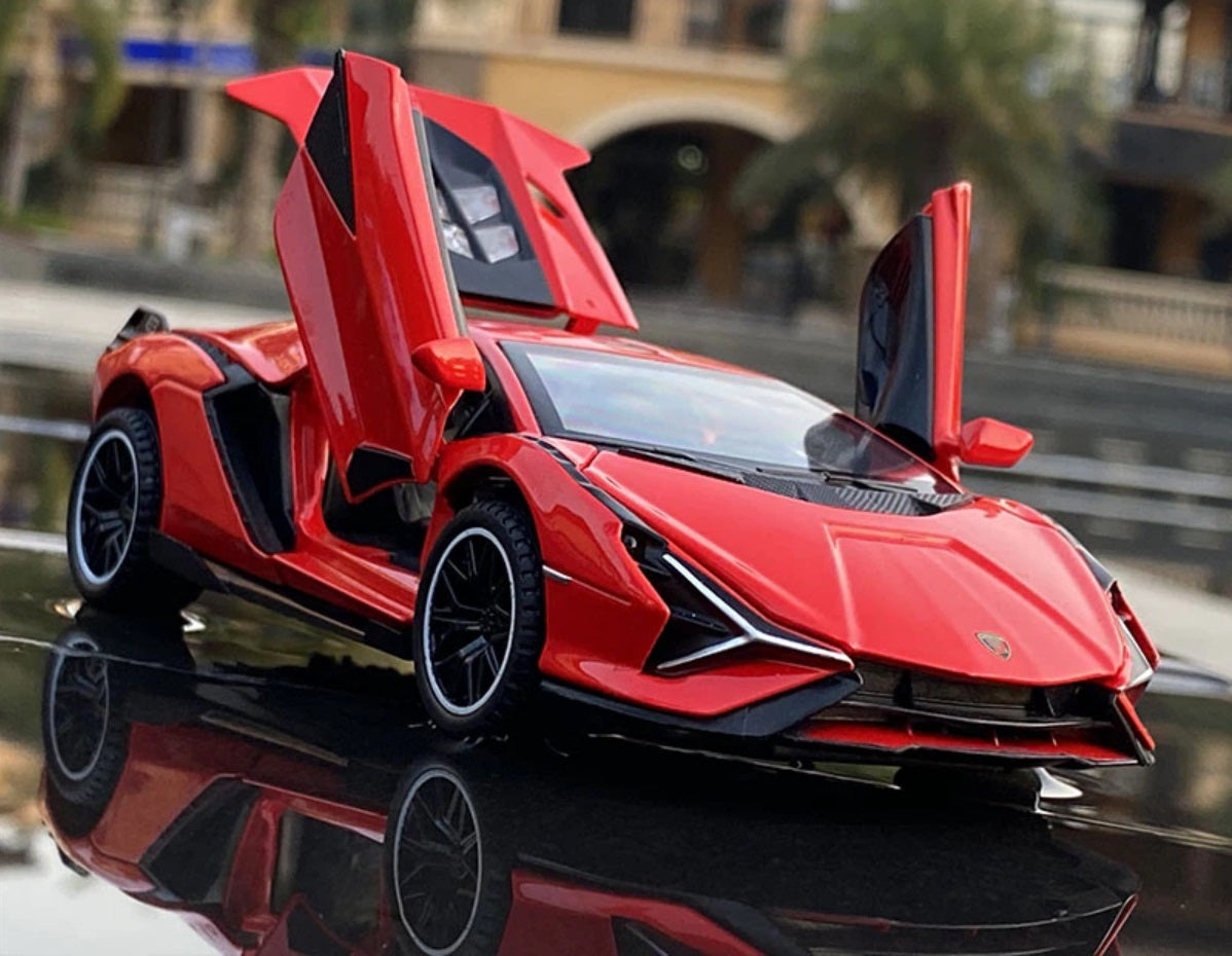 1:32 Lamborghini Sian FKP 37 Diecast Car Model (Black/Gold/Blue/Red)