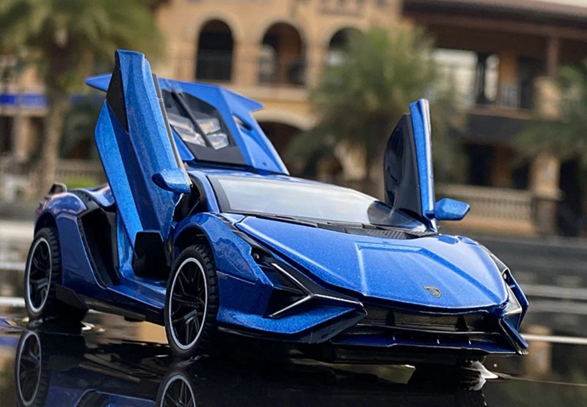 1:32 Lamborghini Sian FKP 37 Diecast Car Model (Black/Gold/Blue/Red)