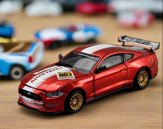 1:42 2018 Ford Mustang GT Diecast Car Model (Red/Blue/Yellow)