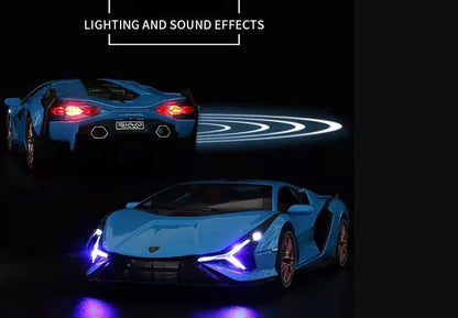 1:32 Lamborghini Sian FKP 37 Diecast Car Model (Black/Gold/Blue/Red)