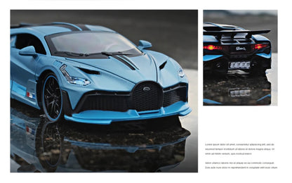 1:32 Bugatti Divo Diecast Car Model (Gray/Blue/Red)