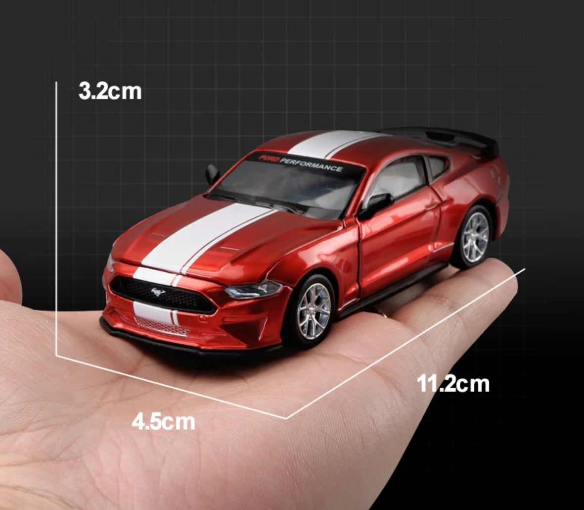 1:42 2018 Ford Mustang GT Diecast Car Model (Red/Blue/Yellow)