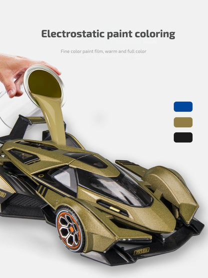 1:22 Lamborghini V12 Vision Gran Turismo Diecast Car Model (Gold/Blue/Black)