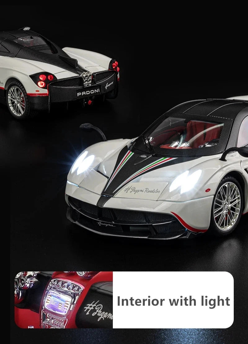 1:18 Pagani Huayra Dinastia Diecast Car Model (White/Blue/Purple)