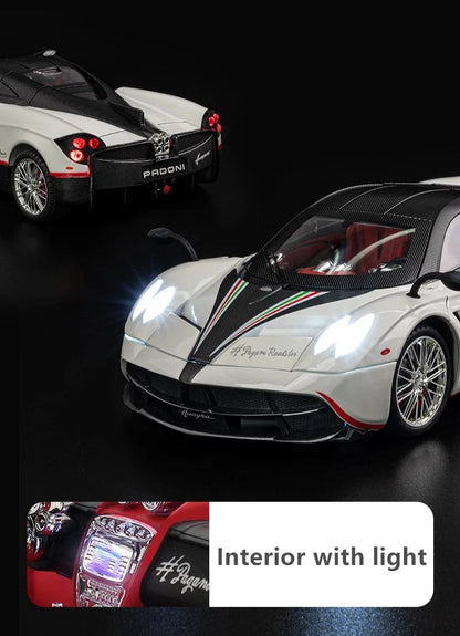 1:18 Pagani Huayra Dinastia Diecast Car Model (White/Blue/Purple)